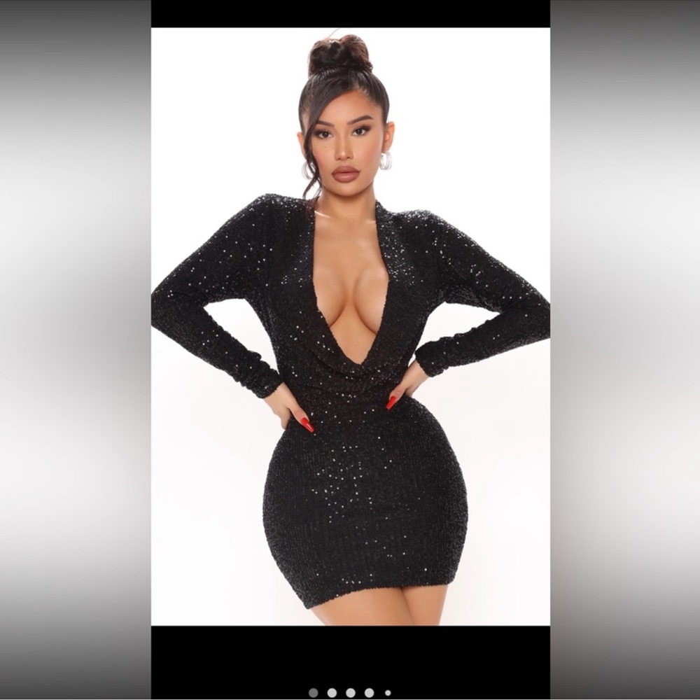 Elegant Black Sequin Dress